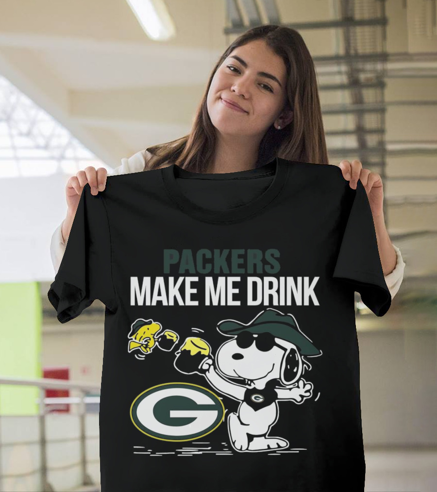 Packers Snoopy Make Me Drink Green Bay T-Shirt