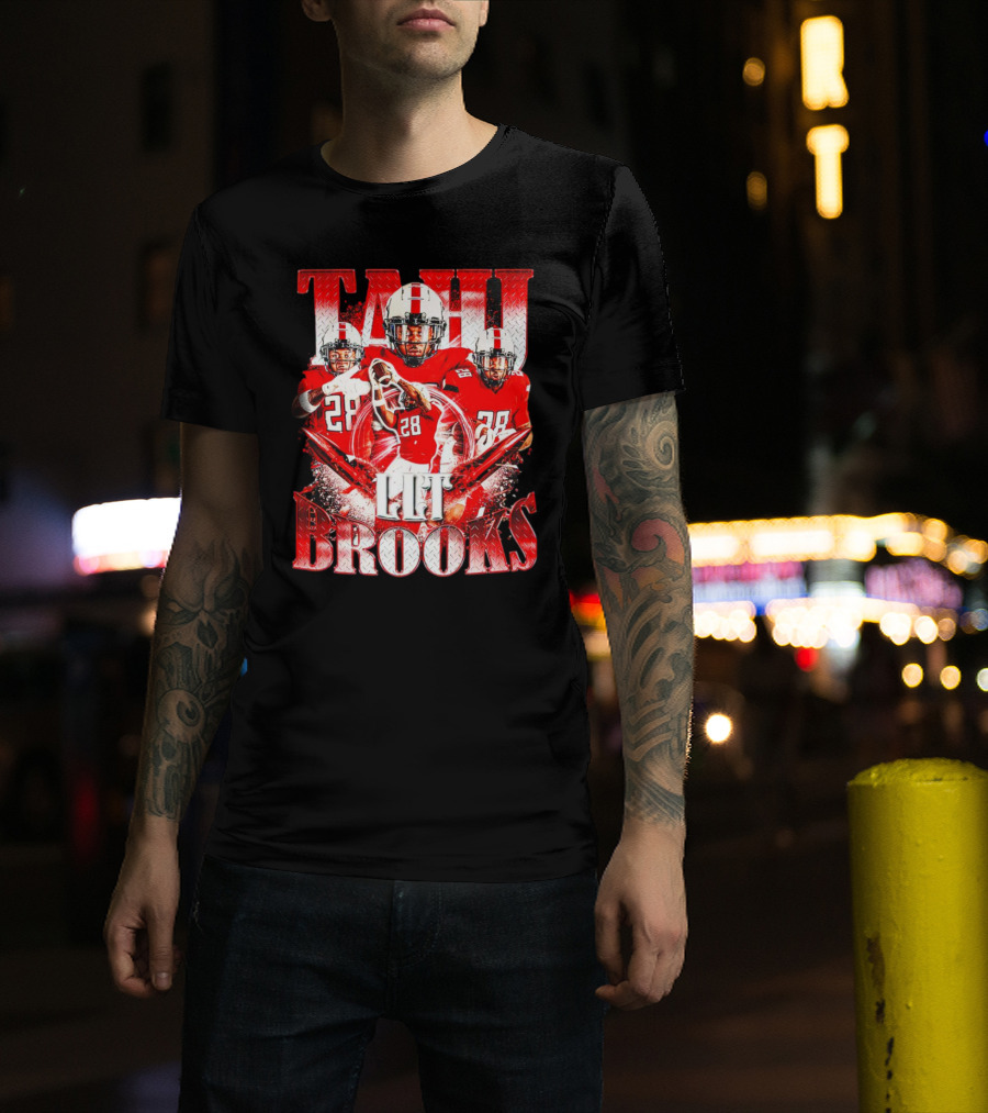 Tahj Brooks LLT Texas Tech Red Raiders Football Vintage Player Number 28 T-Shirt