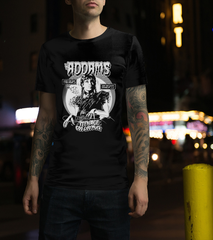 Wednesday Addams When The Sun Goes Down Teenage Goo Goo Muck T-Shirt