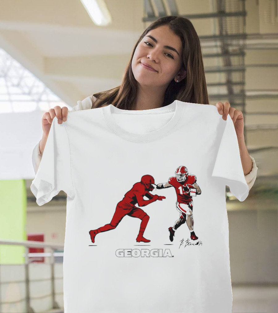 Georgia Football Brock Bowers Signature T-Shirt