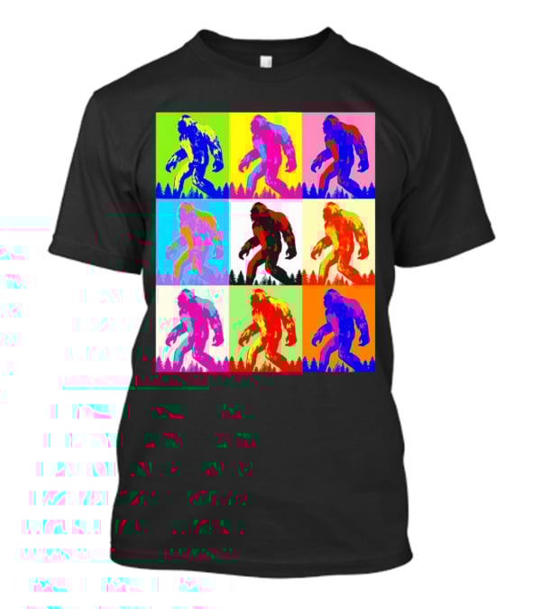 Retro Pop Art Bigfoot Sasquatch Collage T-Shirt