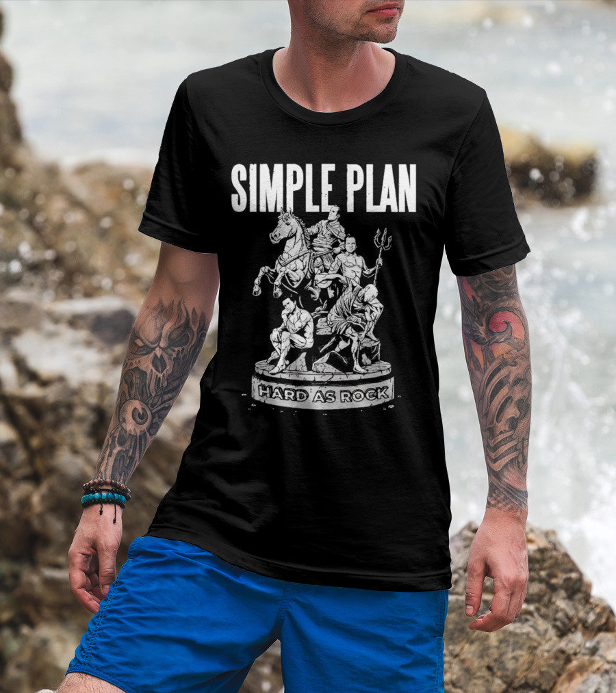 Simple Plan Hard As Rock Statue T-Shirt