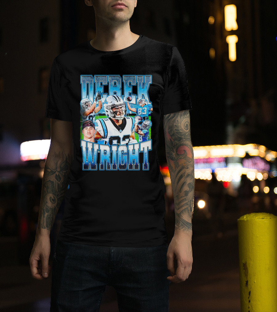 Derek Wright 83 Carolina Panthers Vintage Football T-Shirt