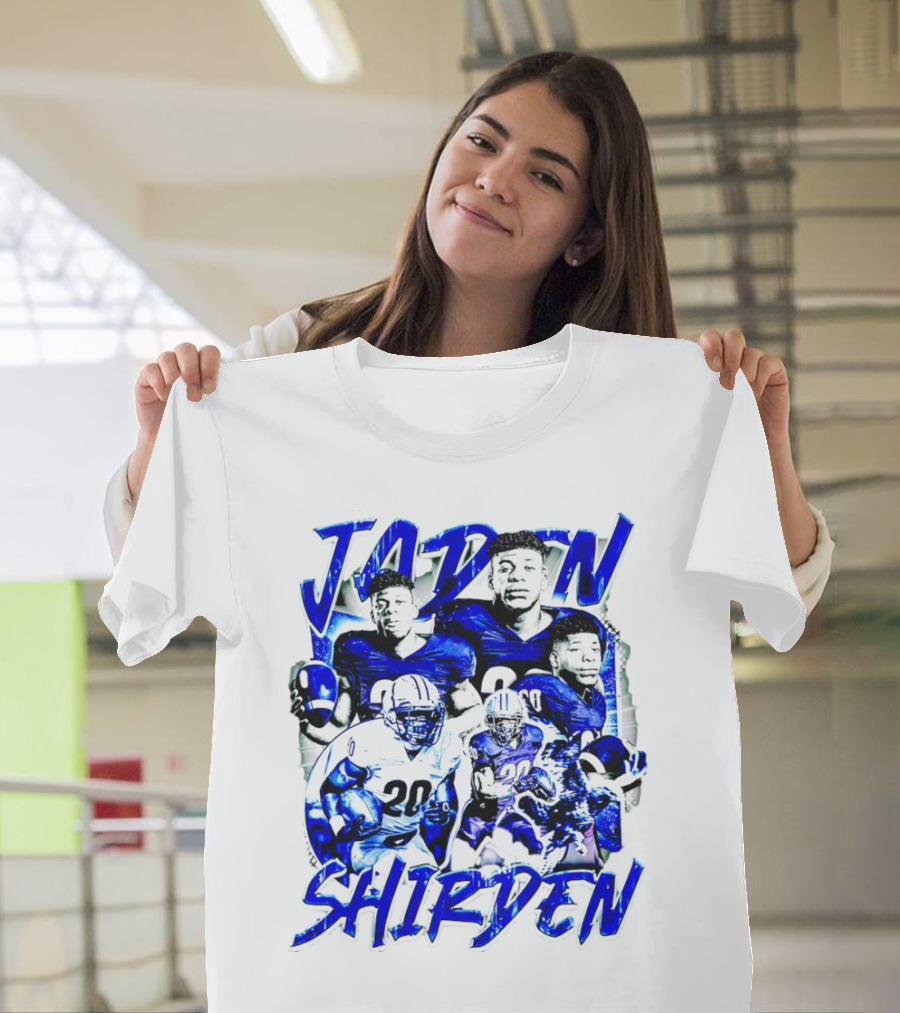 Jaden Shirden Monmouth Hawks Football Vintage Player Collage T-Shirt