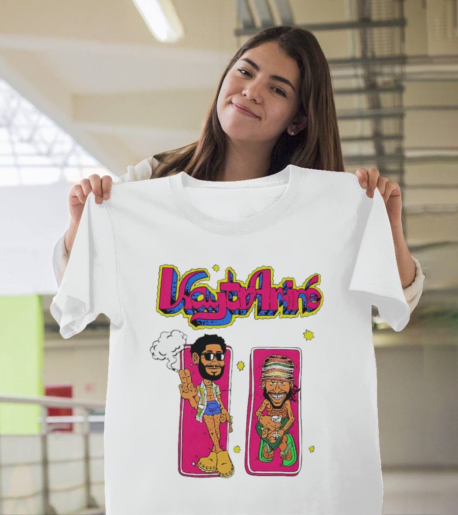 Kaytramine Smoking Drinking Cartoon Characters Relaxing T-Shirt