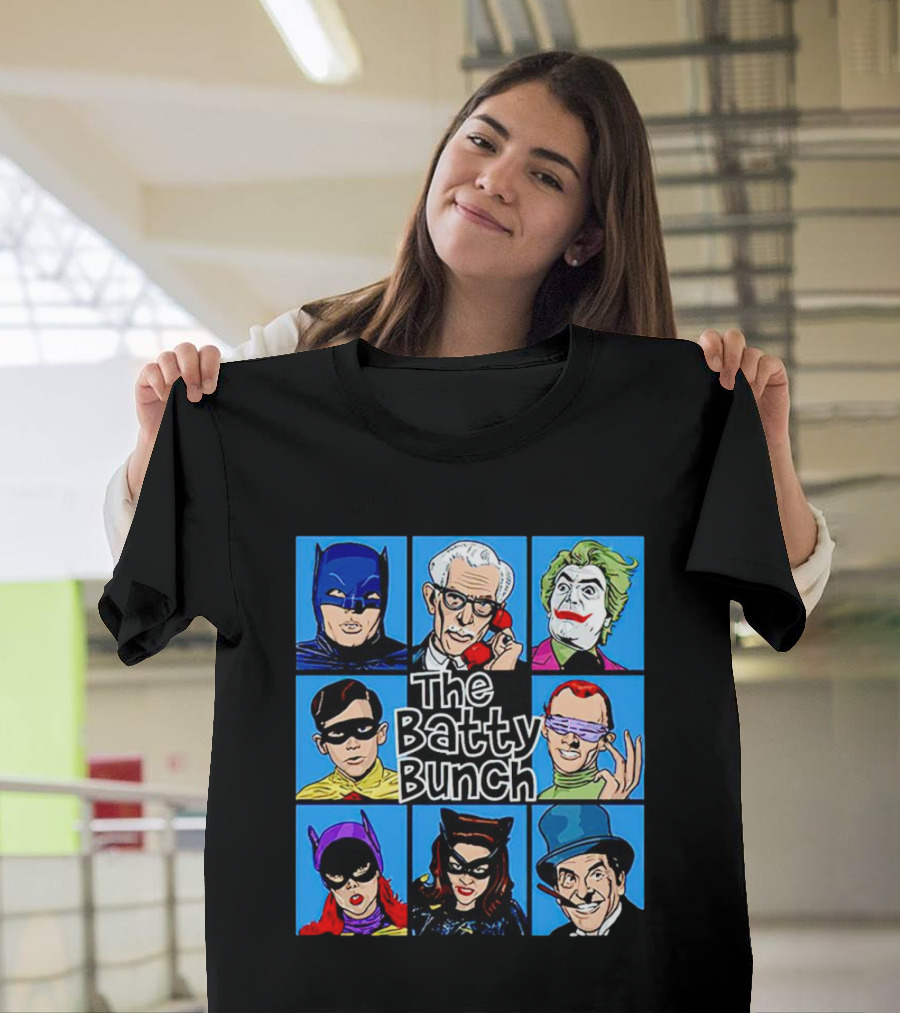 The Batty Bunch Batman Joker Riddler Catwoman Classic Characters T-Shirt