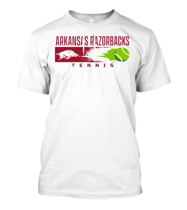 Arkansas Razorbacks Tennis Neon Green Ball And Hog T-Shirt
