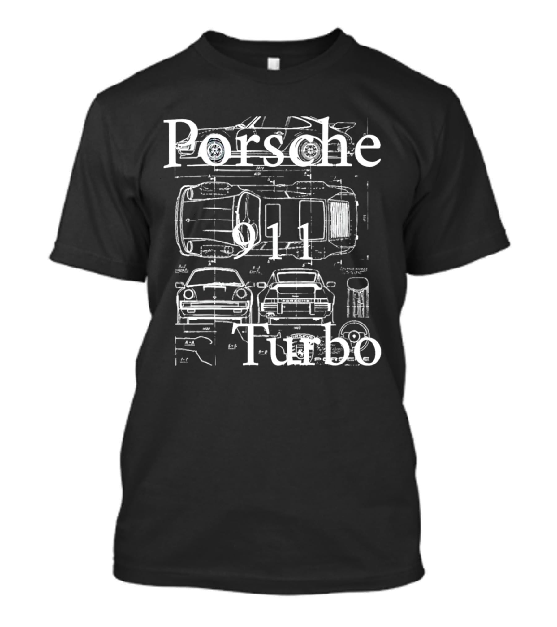 Porsche 911 Turbo Blueprint T-Shirt