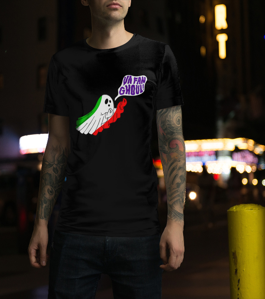 Va Fan Ghoul Ghost With Italian Flag Colors Halloween T-Shirt