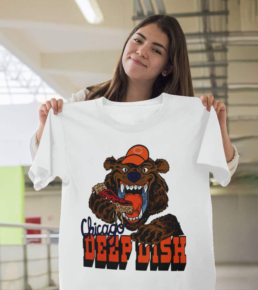 Chicago Bears Deep Dish Pizza Bear T-Shirt