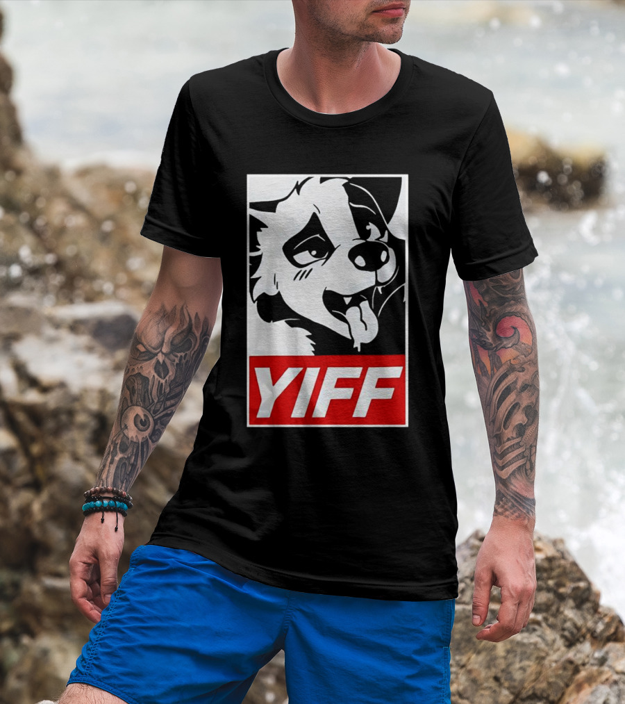 Yiff Furry Face Tongue Out T-Shirt