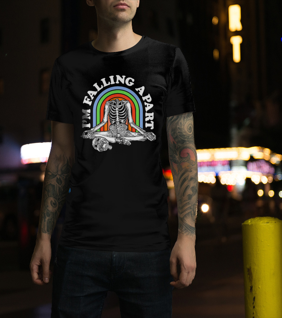 I’m Falling Apart Skeleton Retro Rainbow T-Shirt
