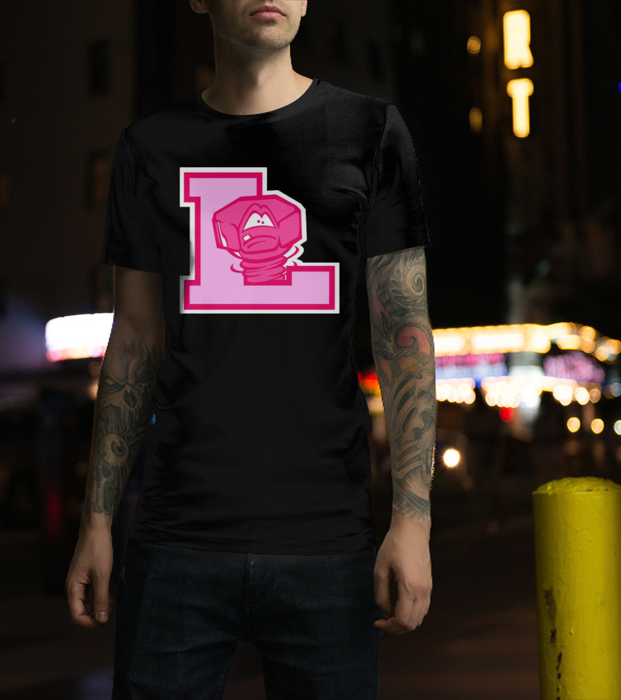 Lansing Lugnuts Pink L Logo Retro T-Shirt