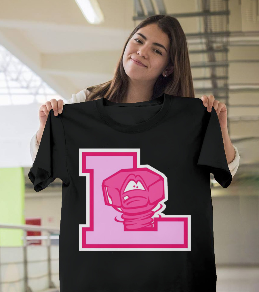 Lansing Lugnuts Pink L Logo Retro T-Shirt