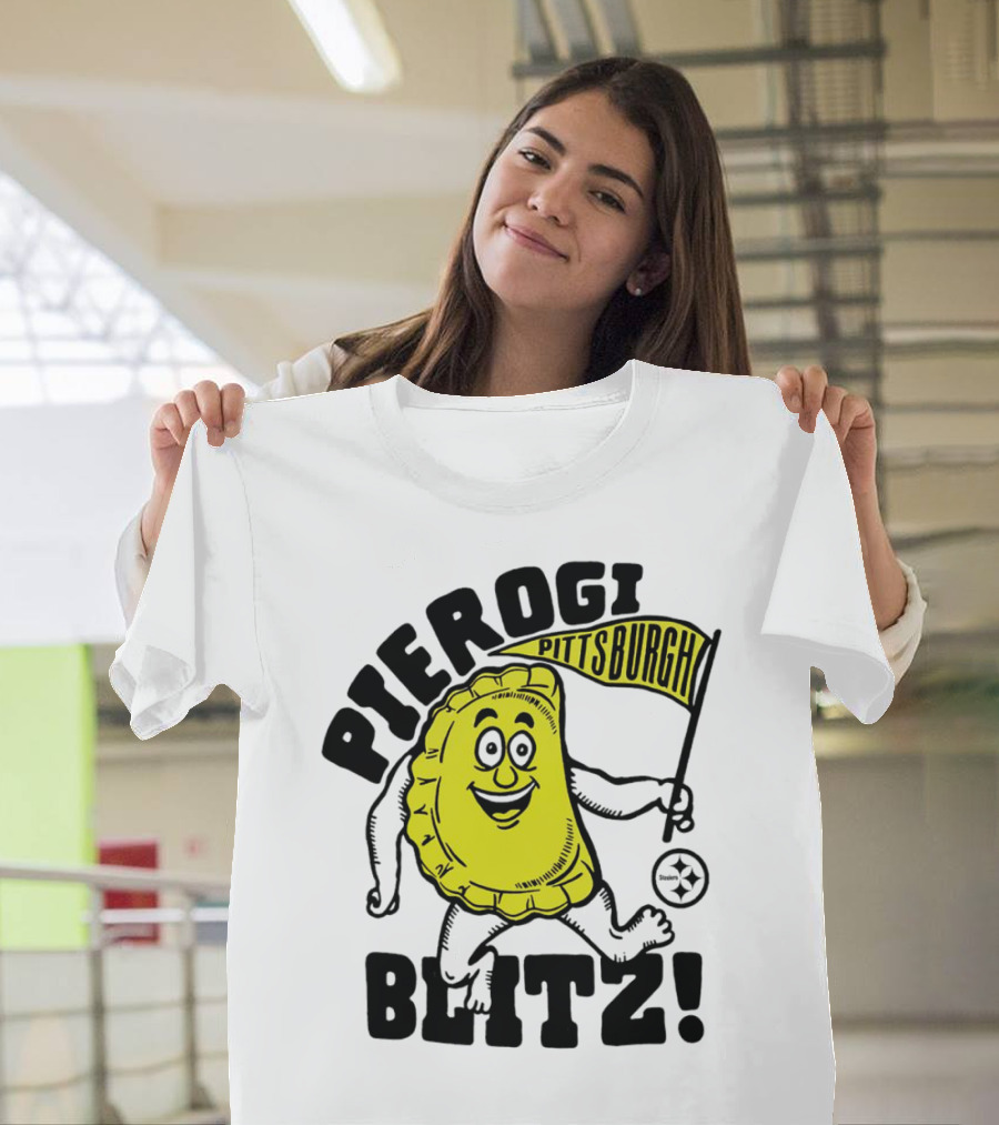 Pittsburgh Pierogi Blitz Steelers Flag T-Shirt