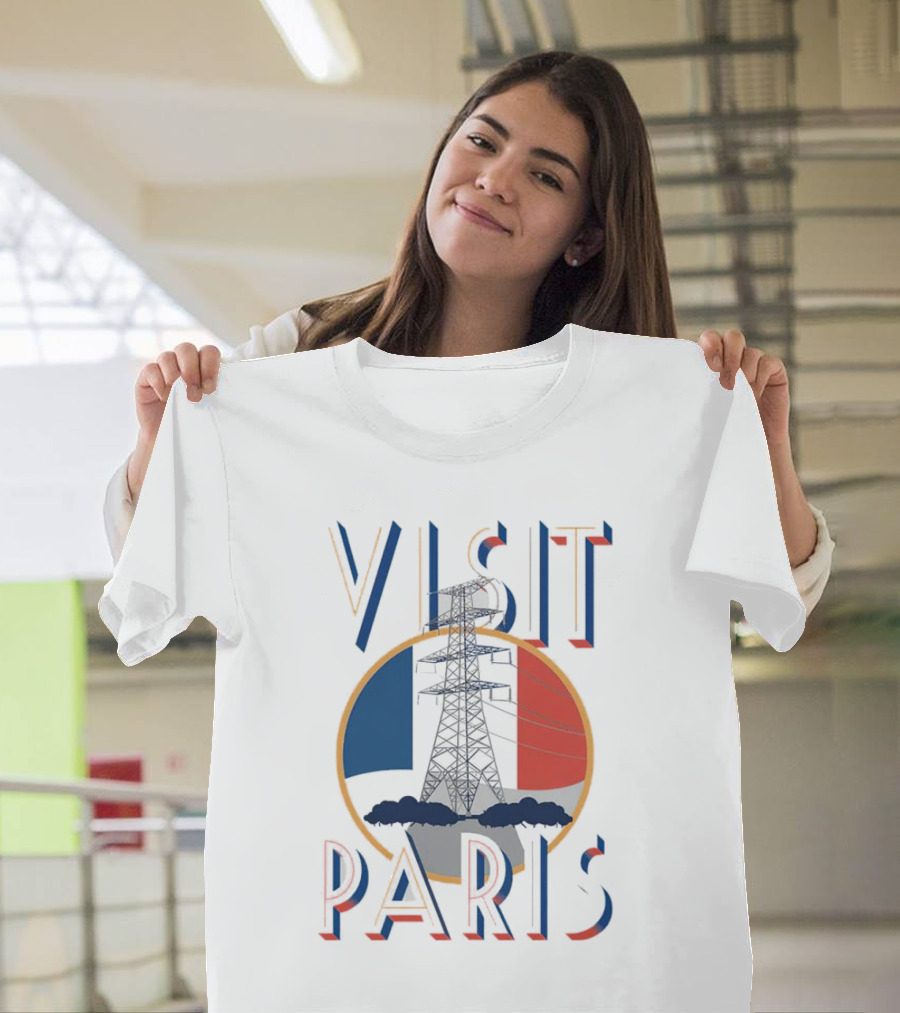 VISIT PARIS Tower Circle Blue Red T-Shirt
