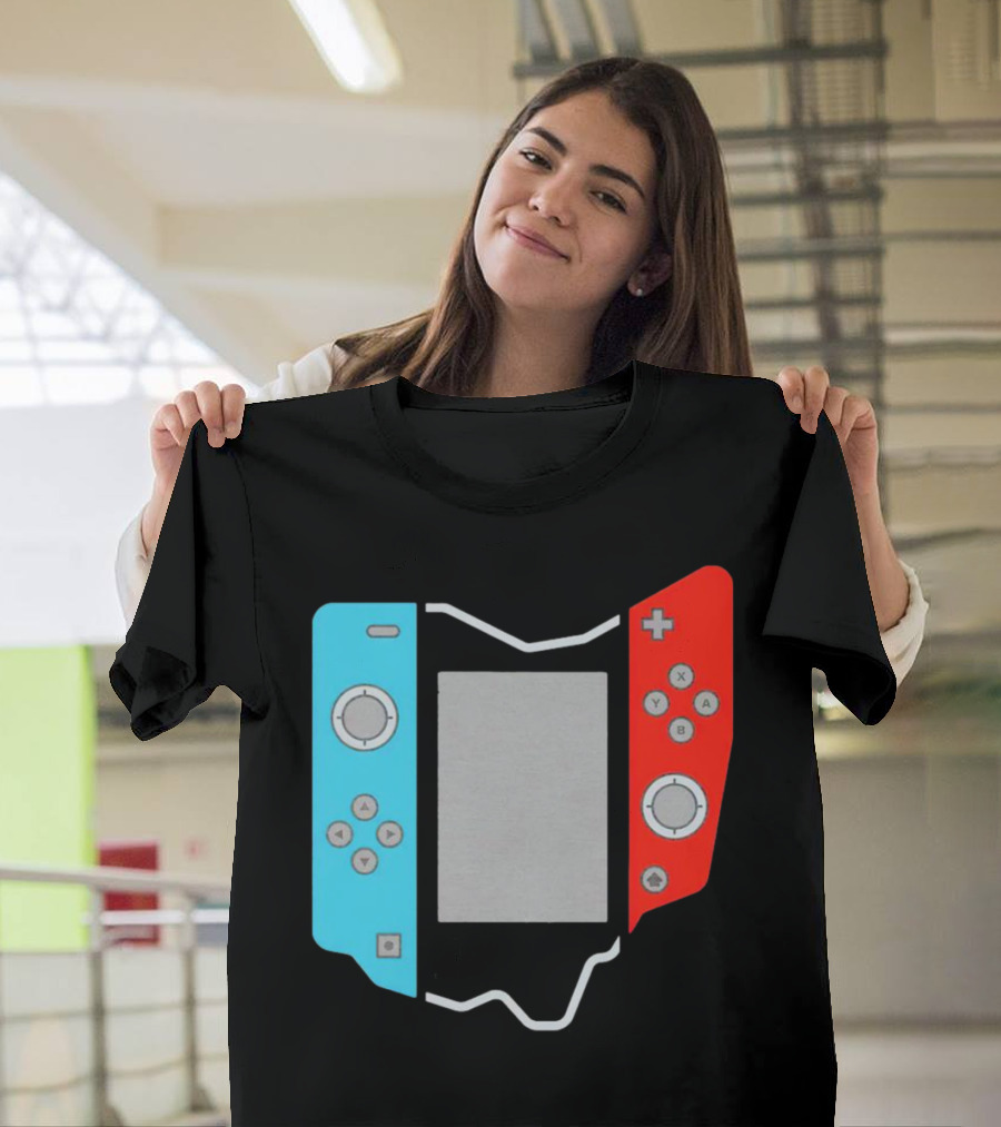 Ohio Gamepad Outline With Blue And Red Controller T-Shirt