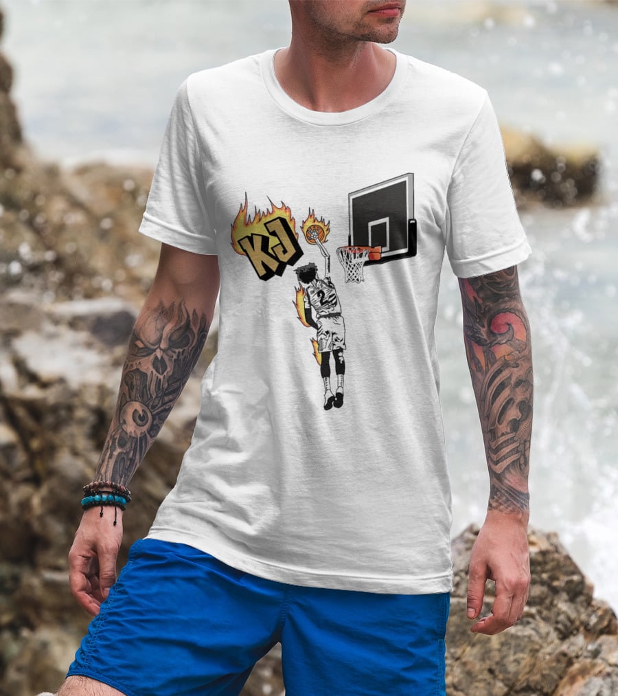 KJ Simpson Jr. Basketball Dunk Colorado Buffaloes Flame T-Shirt