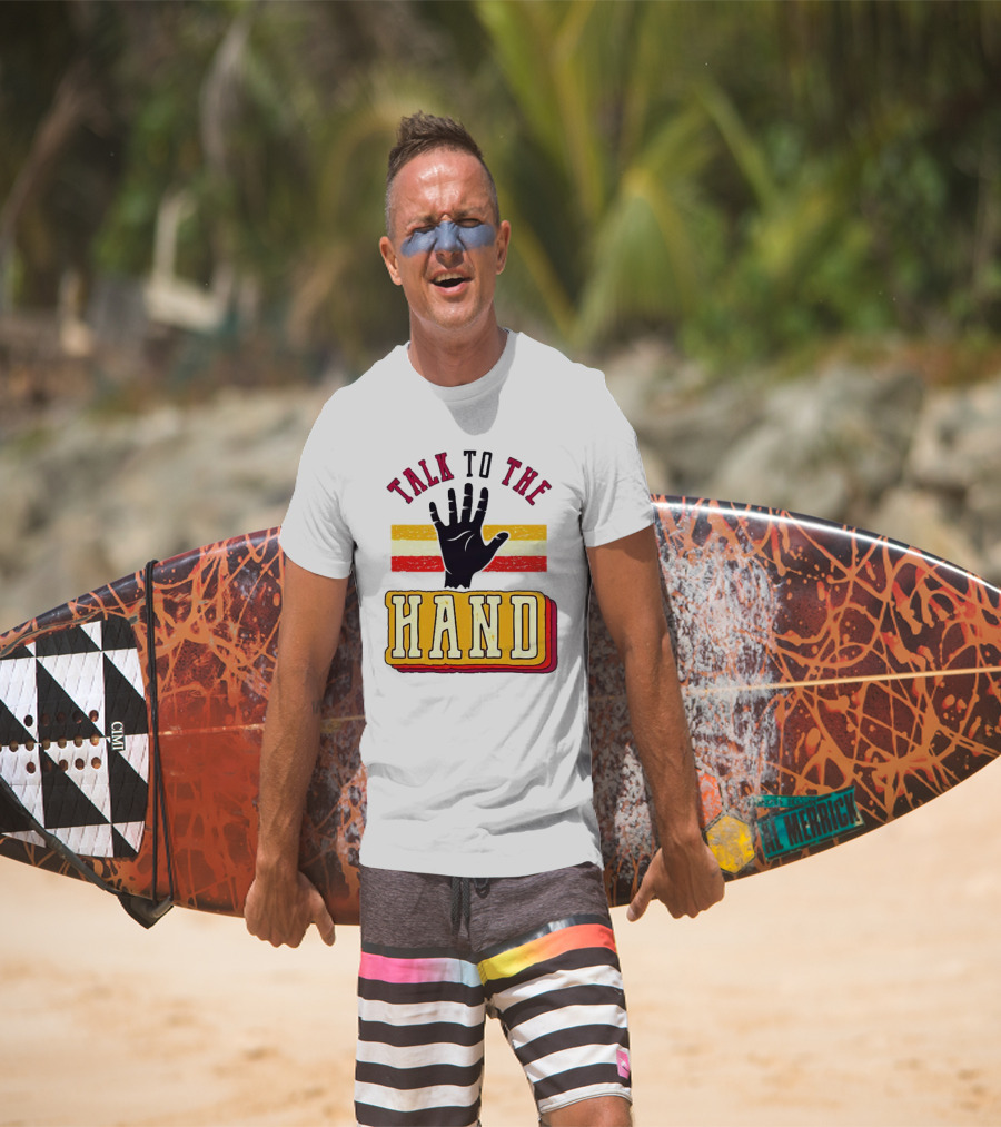 TALK TO THE HAND Retro Stripes T-Shirt