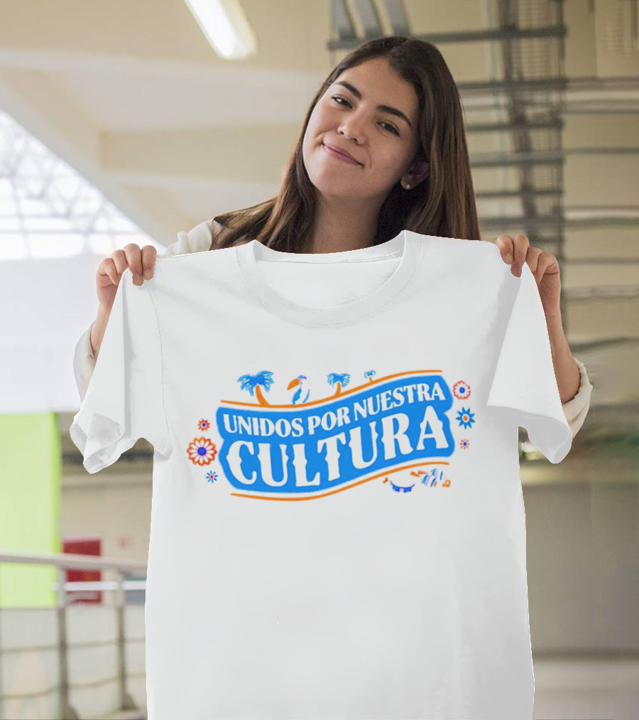 Hispanic Heritage Night Unidos Por Nuestra Cultura With Musical Notes And Flowers T-Shirt