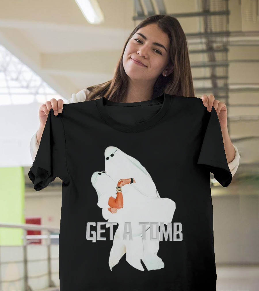 GET A TOMB Ghosts Carrying Figure Halloween Humor T-Shirt