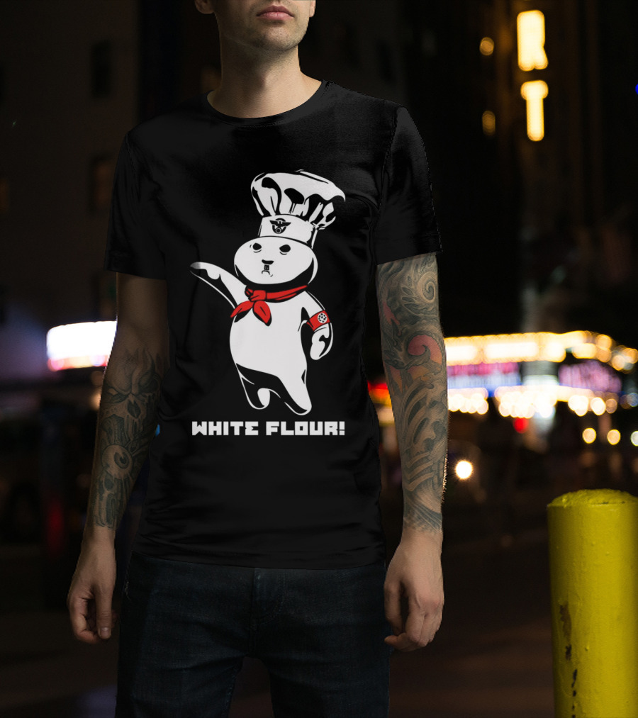 White Flour Funny Character Chef Satire T-Shirt