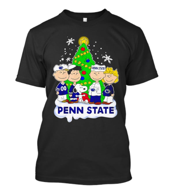 Peanuts Penn State Christmas Nittany Lions Snoopy And Friends Holiday Tree T-Shirt