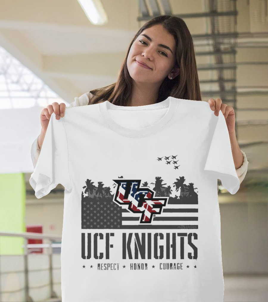 UCF Knights Respect Honor Courage American Flag T-Shirt