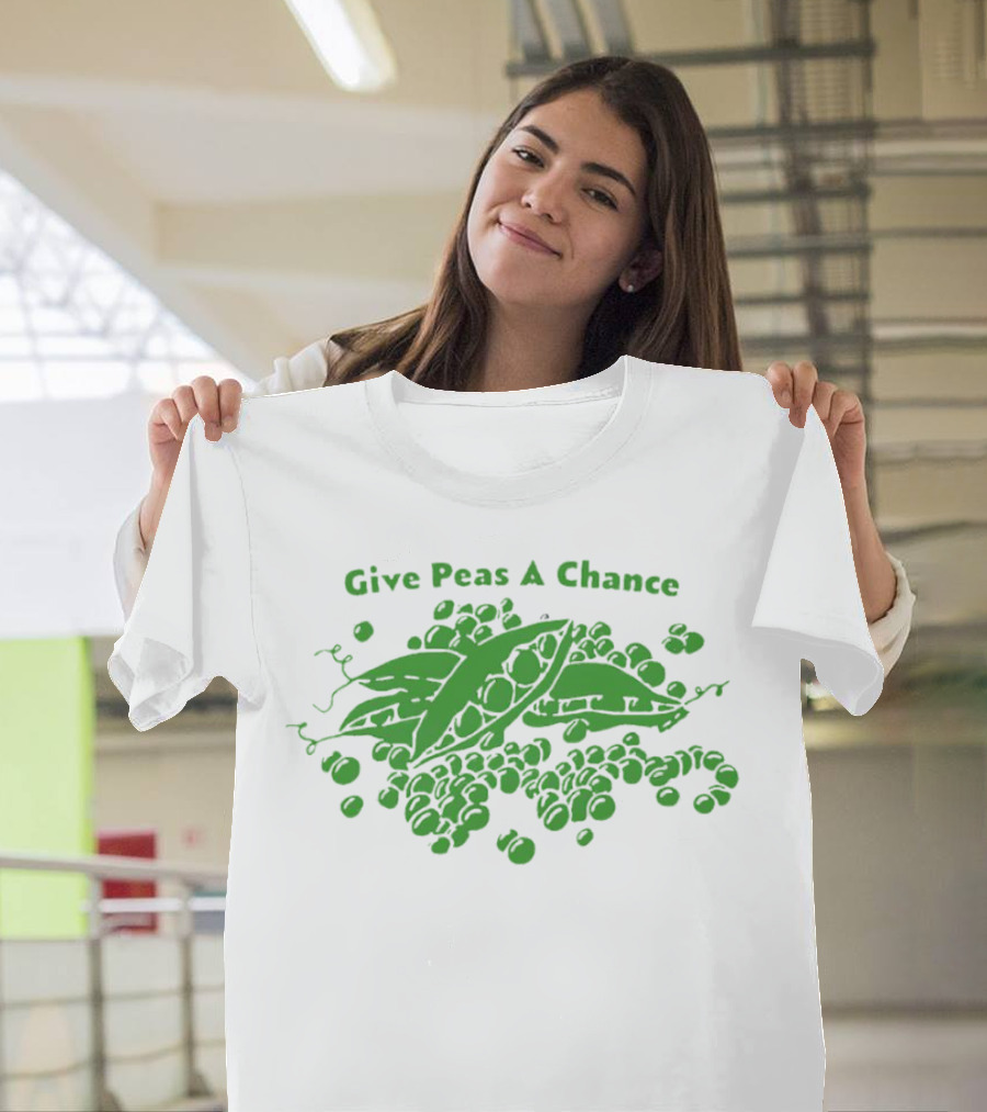 Give Peas A Chance Peapod Green Playful T-Shirt