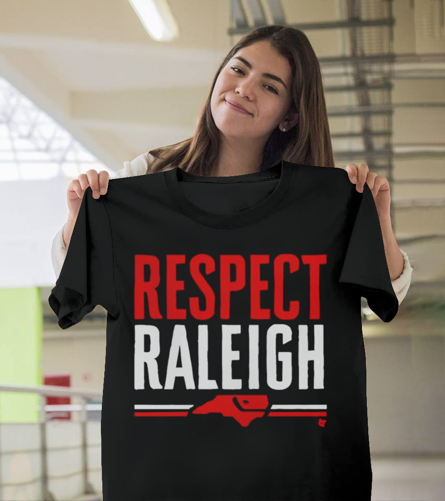 Respect Raleigh North Carolina Map Outline T-Shirt