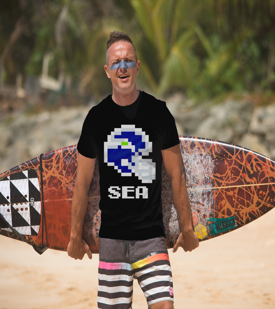 Seahawks Helmet SEA Pixel T-Shirt