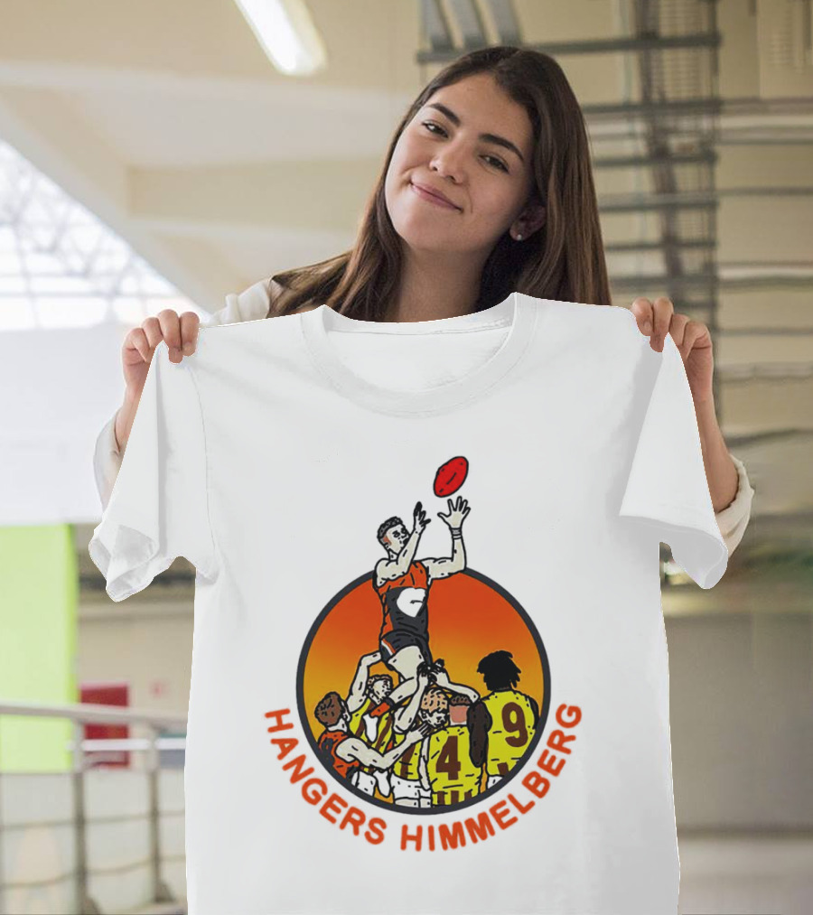 Hangers Himmelberg AFL Marking Victory Sunset Football Scene T-Shirt