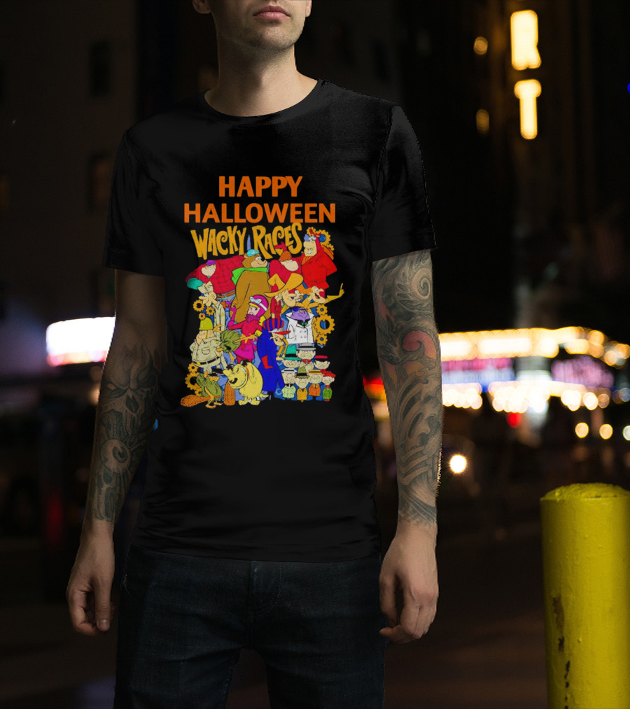 Happy Halloween Wacky Races Characters T-Shirt