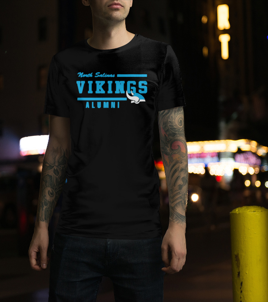 North Salinas Vikings Alumni Blue Viking Helmet T-Shirt