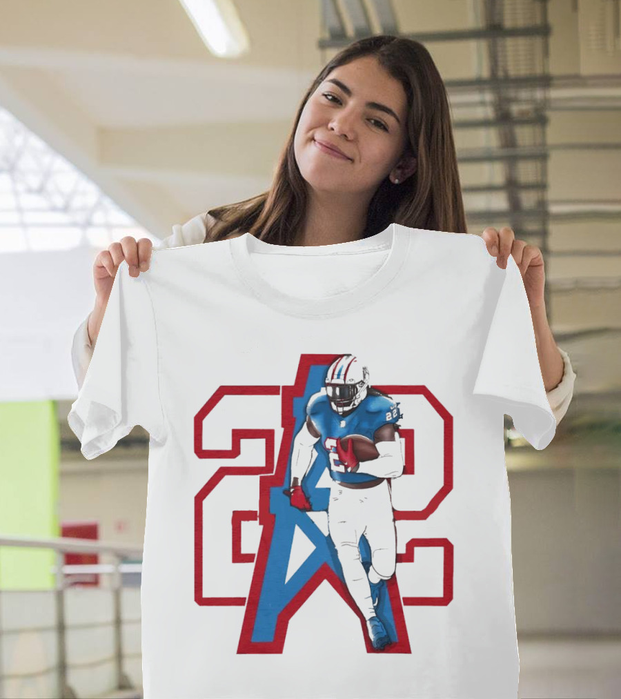 Derrick Henry Tennessee Titans 29 Oilers Throwback Running Back Cartoon T-Shirt