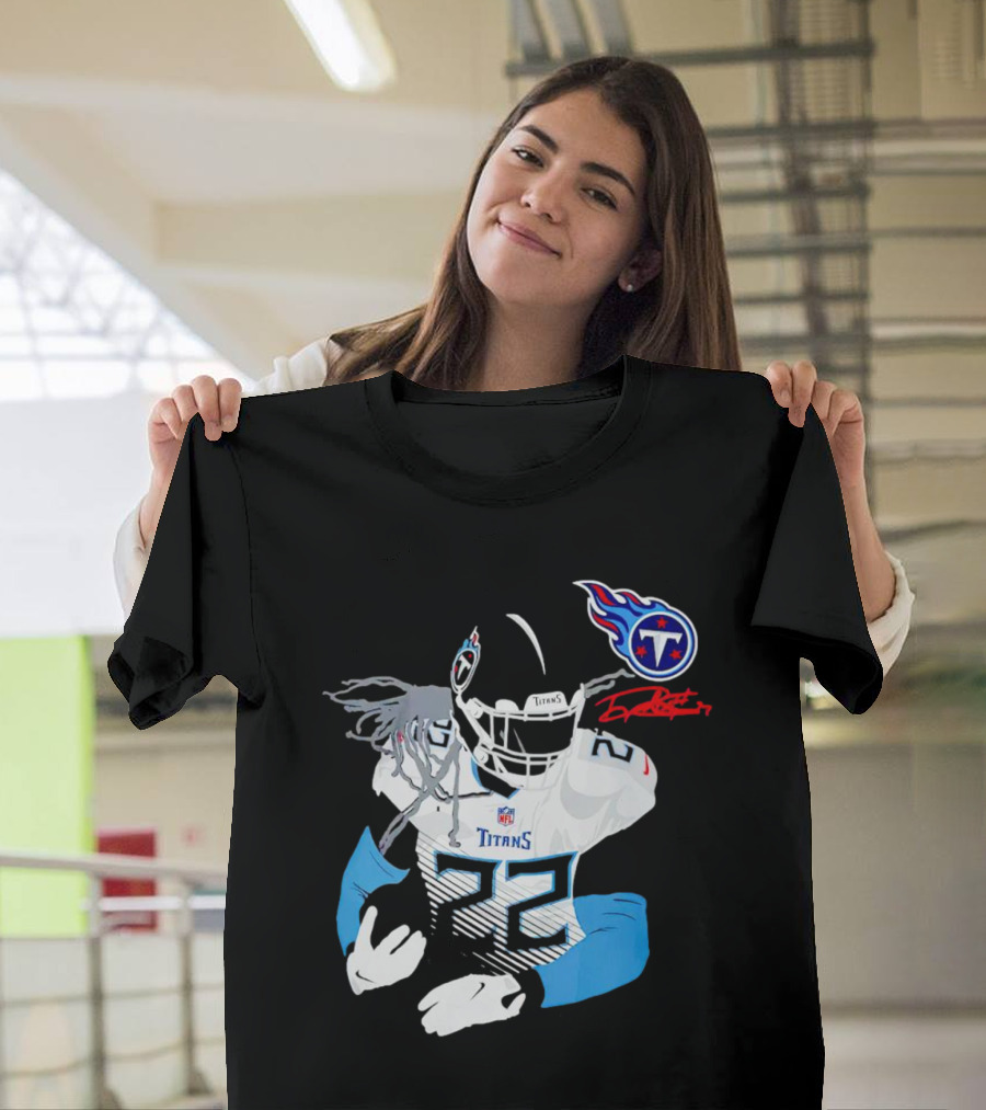 Derrick Henry Tennessee Titans NFL Jersey with Logo and Signature T-Shirt