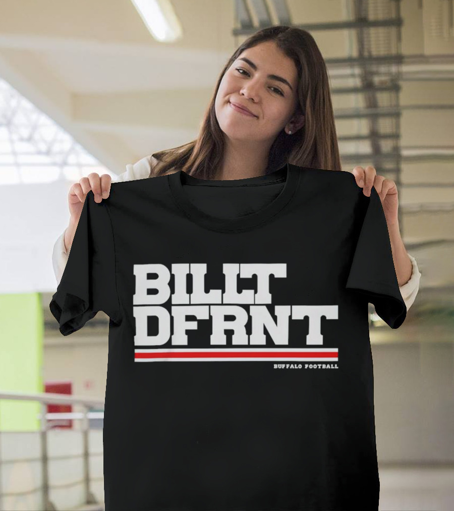 Buffalo Football Billt Dfrnt Red White Stripes T-Shirt