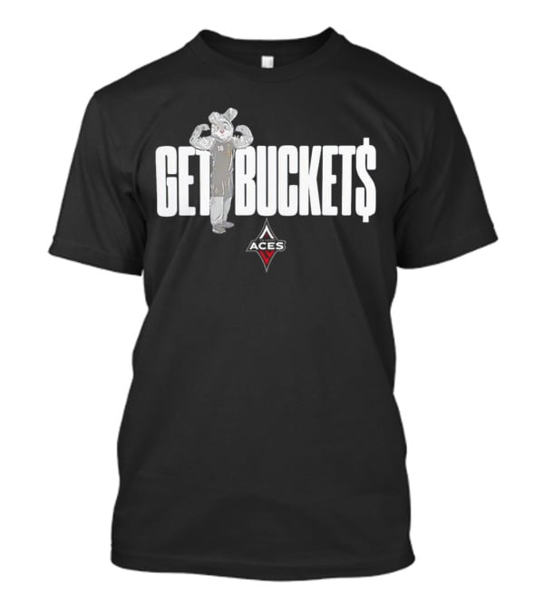 Las Vegas Aces Mascot Get Bucket$ Featuring Team T-Shirt