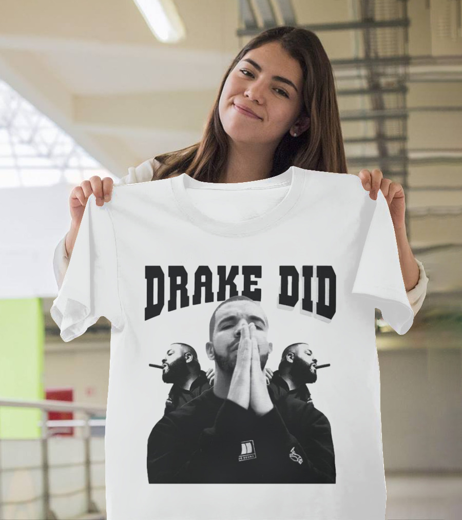 Drake Did Aubrey Drake Graham Vintage Prayer Pose Black and White Trio T-Shirt