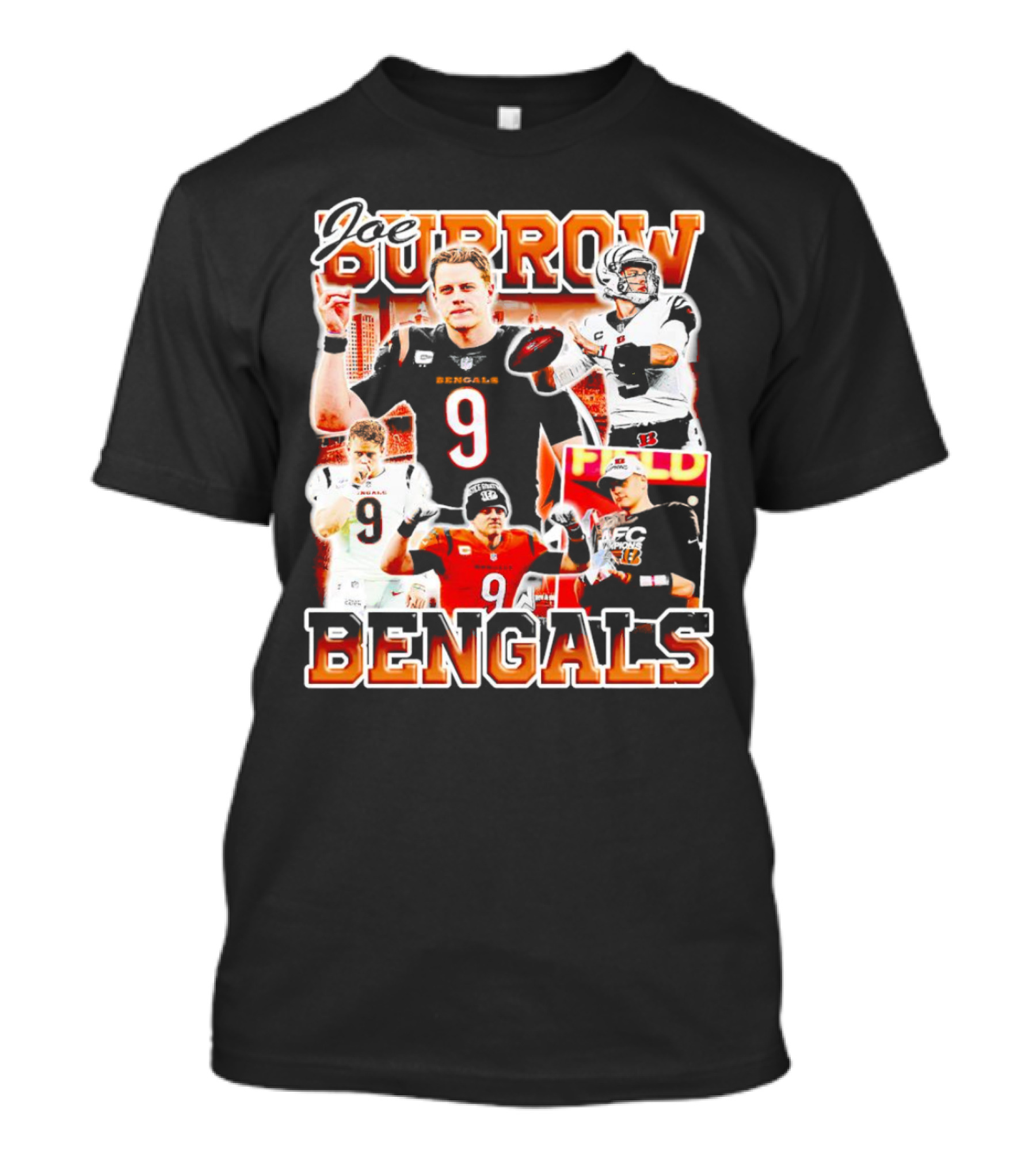 Joe Burrow Bengals Legends Number 9 Quarterback Cincinnati NFL Stars T-Shirt