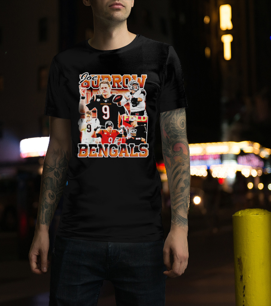 Joe Burrow Bengals Legends Number 9 Quarterback Cincinnati NFL Stars T-Shirt