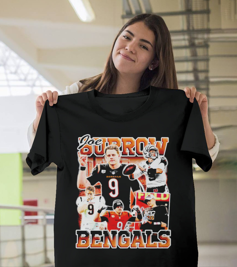 Joe Burrow Bengals Legends Number 9 Quarterback Cincinnati NFL Stars T-Shirt