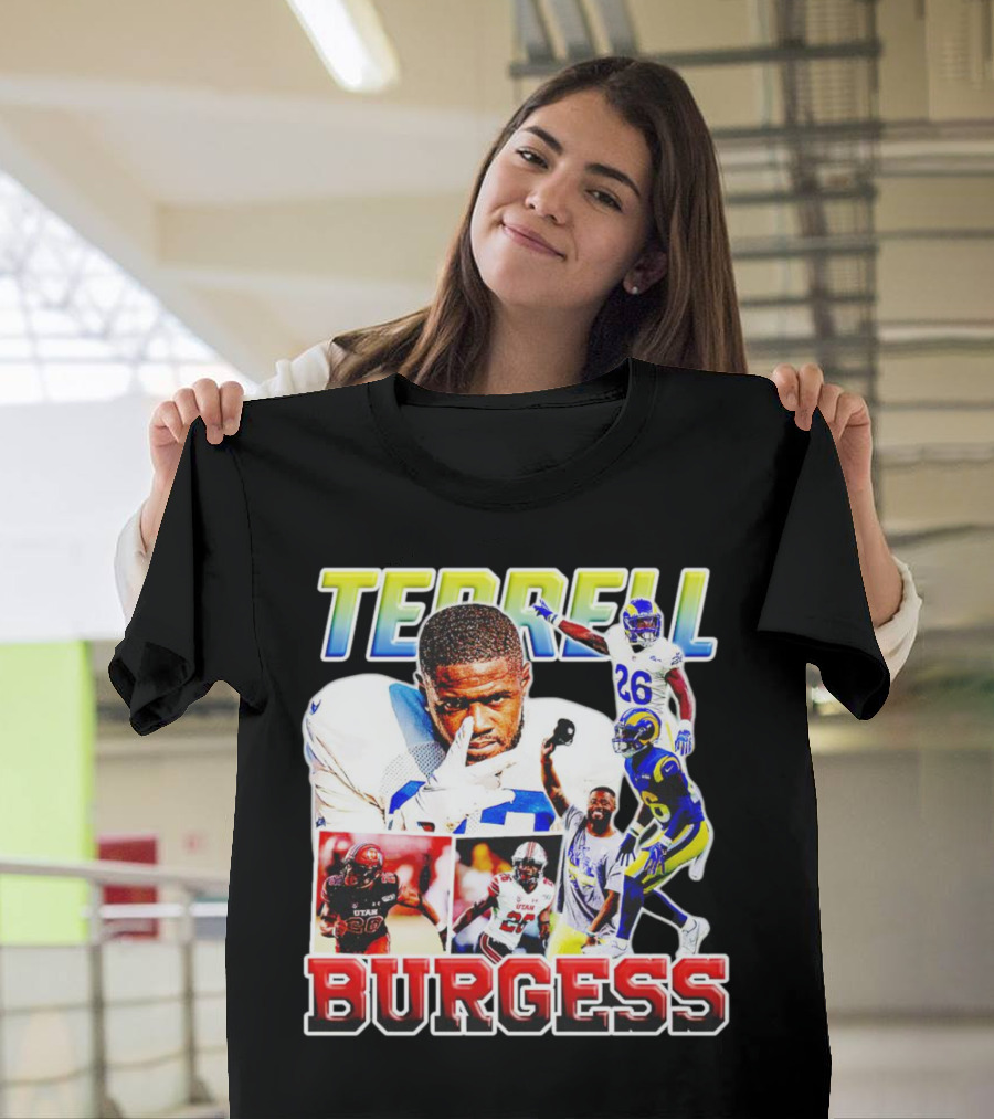 Terrell Burgess Los Angeles Rams Football Collage T-Shirt