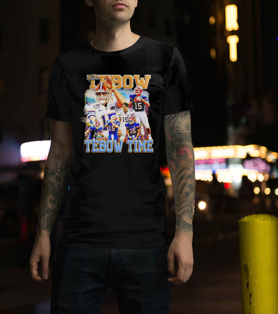 Tim Tebow Florida Gators Football Tebow Time 15 Quarterback Legend T-Shirt