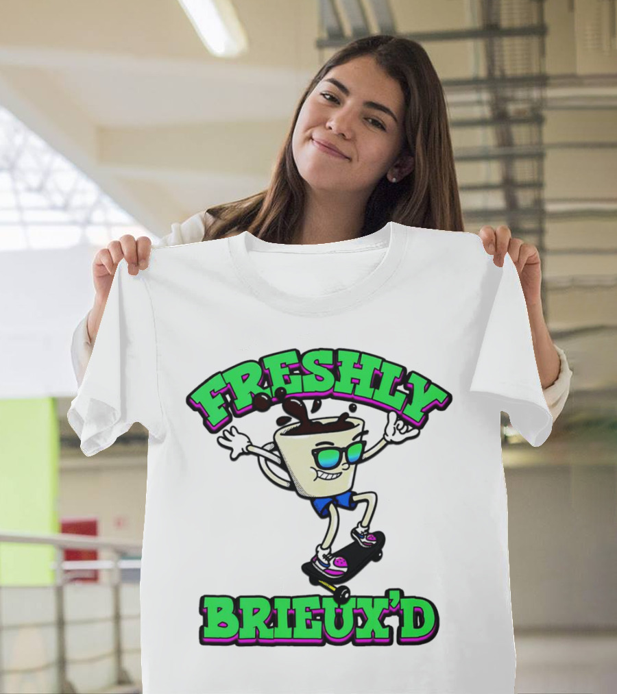 Freshly Brieux'd Skateboarding Cup Character T-Shirt