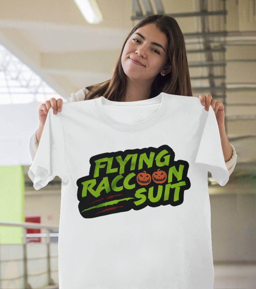 Flying Raccoon Suit This Is Skaloween Jack-O'-Lantern Claw Marks T-Shirt