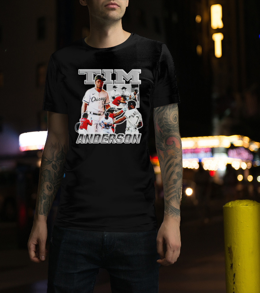 Tim Anderson Chicago White Sox Baseball Collage T-Shirt