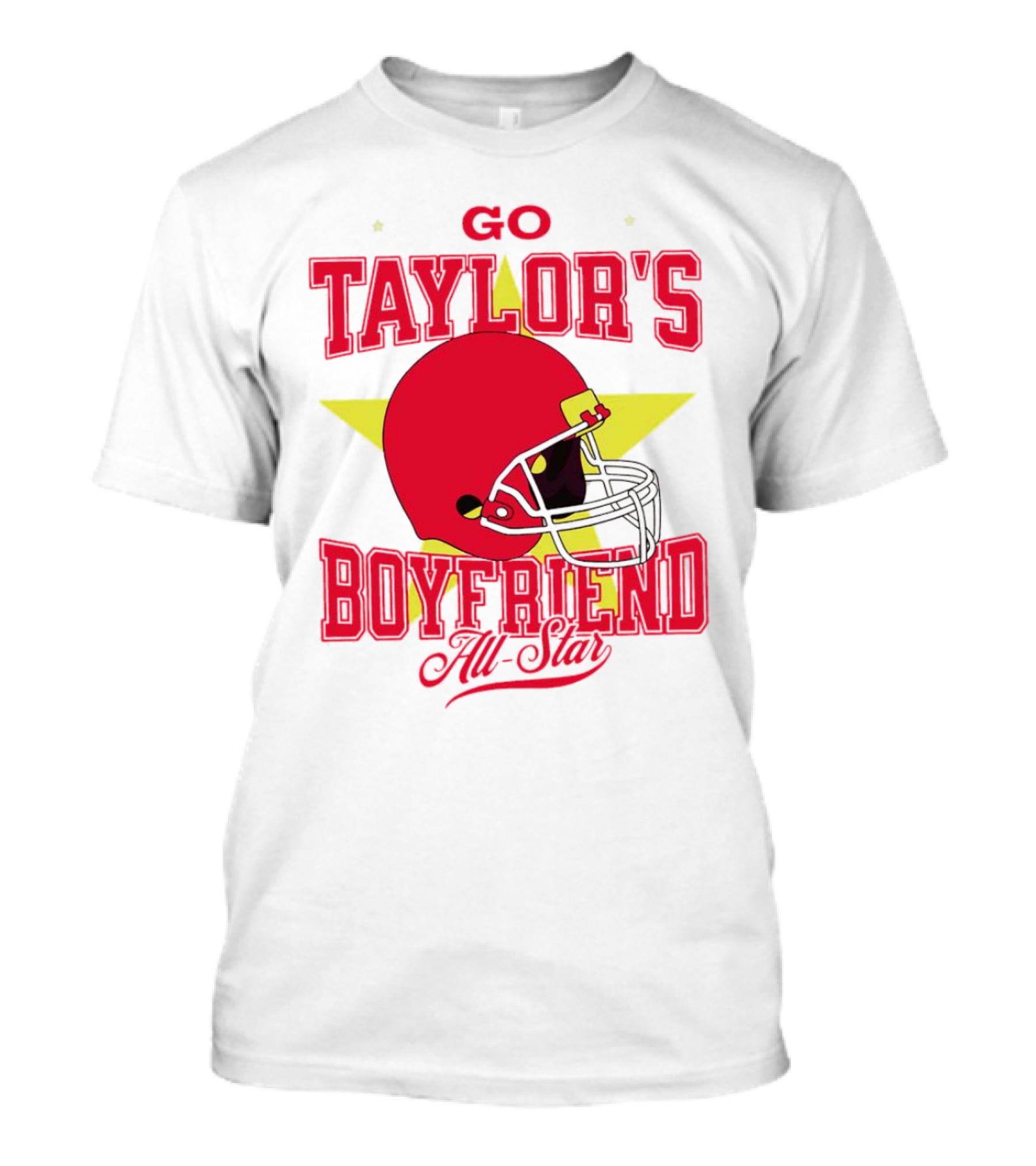 Go Taylor's Boyfriend All-Star Red Helmet Kansas City Chiefs T-Shirt