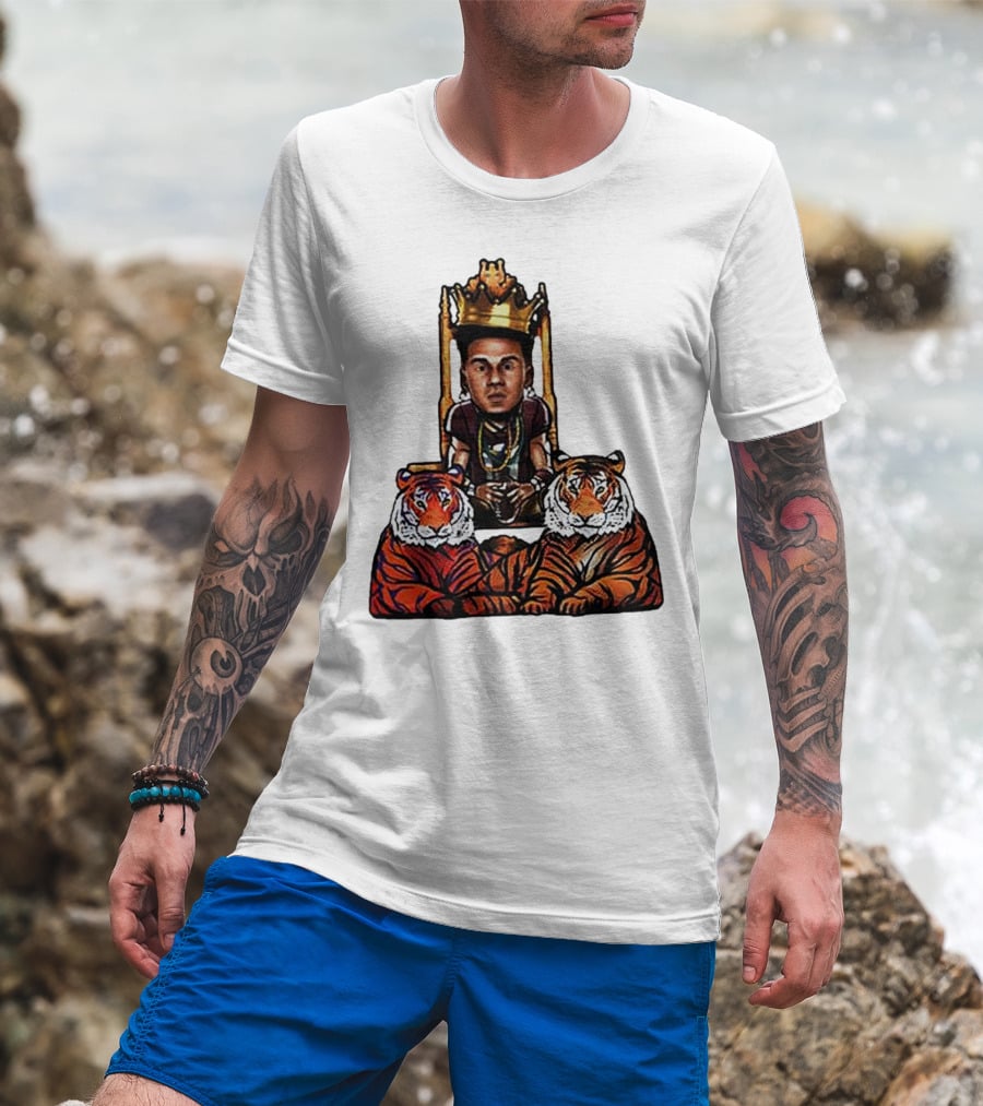 Jordan Travis Tigers King Florida State Seminoles Throne With Crown And Tigers T-Shirt
