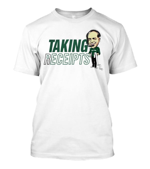 Robert Saleh New York Jets Taking Receipts Character T-Shirt